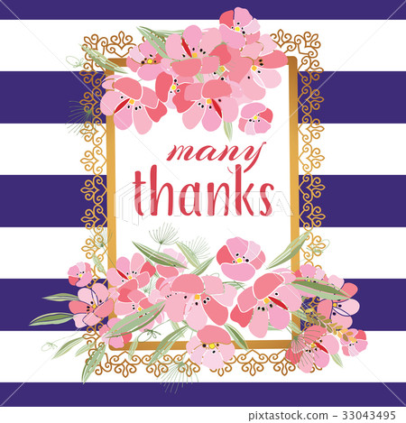 Retro style Illustration with flowers 33043495