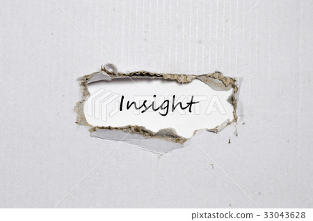 The word insight appearing behind torn paper The word insight appearing behind torn paper 33043628