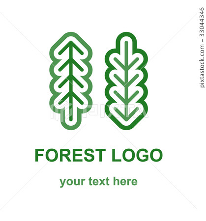 Two Coniferous Forest Trees Logo 33044346
