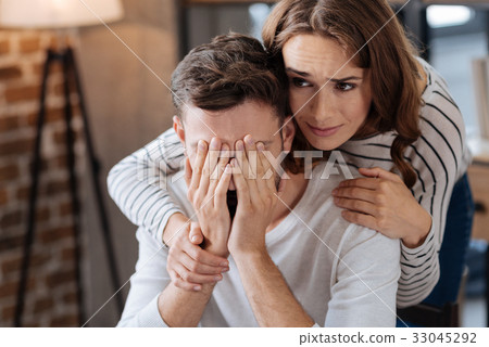 Nice pleasant woman showing her support 33045292