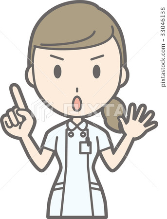 Illustration that a nurse in a white coat is careful Illustration that a nurse in a white coat is careful 33046138