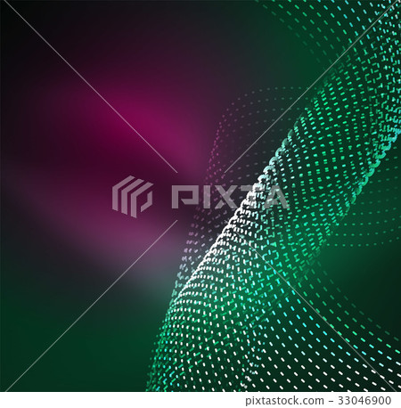 Vector wave particles background Vector wave particles background 33046900