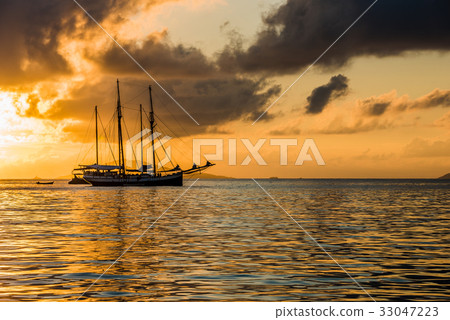 Recreational Yacht at the Indian Ocean Recreational Yacht at the Indian Ocean 33047223