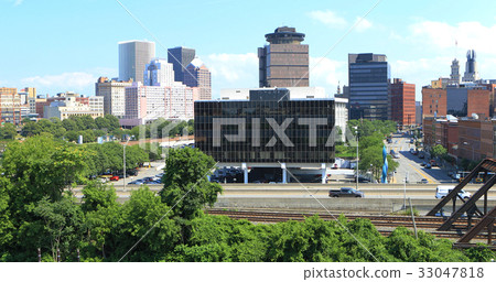 Aerial view of streets in Rochester, New York Aerial view of streets in Rochester, New York 33047818