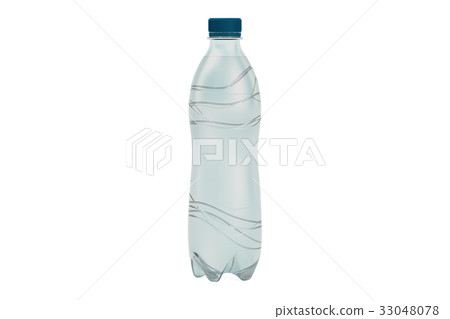 small plastic bottle of water, 3D rendering 33048078