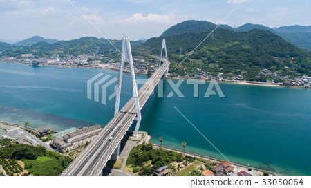 Ikuguchi Bridge (Shimanami Kaido) aerial view 33050064