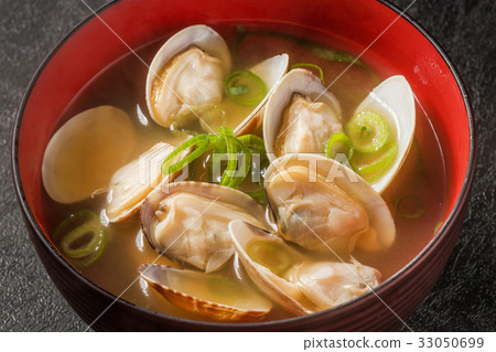 Clam miso soup Japanese miso soup with shellfish 33050699