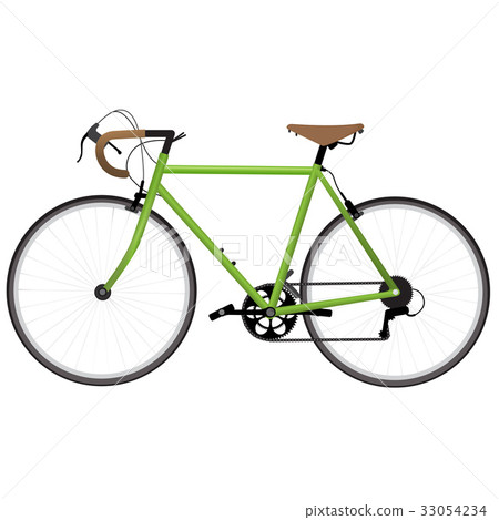 Green bicycle isolated Green bicycle isolated 33054234