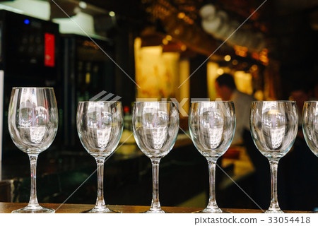 wine glasses in the bar 33054418