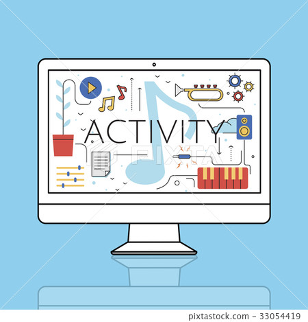 Music Note Leisure Hobby Activity Pastime Word Graphic Music Note Leisure Hobby Activity Pastime Word Graphic 33054419
