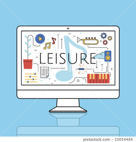 Music Note Leisure Hobby Activity Pastime Word Graphic Music Note Leisure Hobby Activity Pastime Word Graphic 33054484
