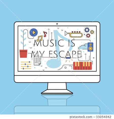 Music Taste Passion Lifestyle Word Graphic 33054842