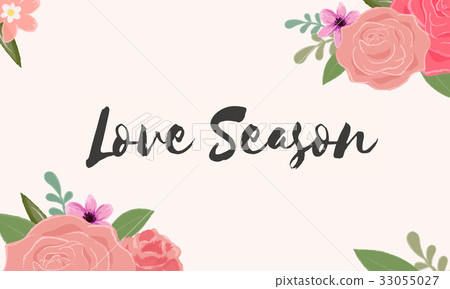 Love Fondness Flower Boarder Card Concept 33055027