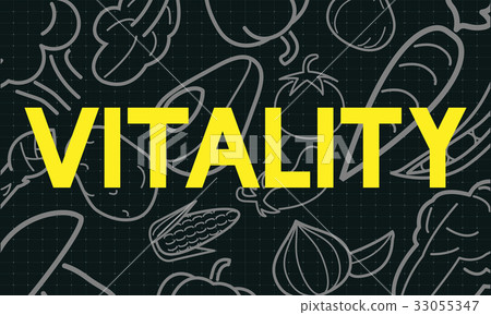 Graphic of various vegetable icons healthy nutrition 33055347
