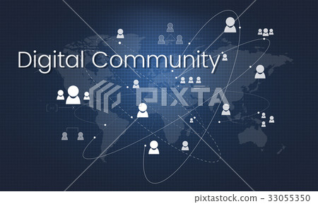 Illustration of global communication network technology Illustration of global communication network technology 33055350