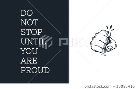 Illustration of pointing finger with motivated aspirations 33055416