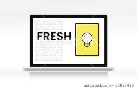 Network graphic overlay background on laptop screen Network graphic overlay background on laptop screen 33055450