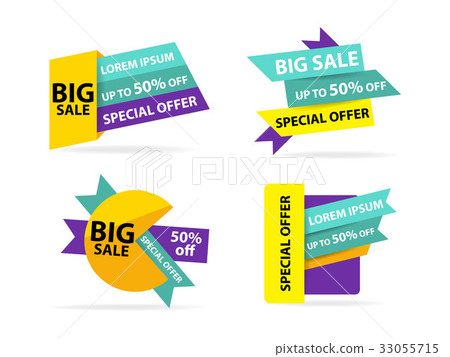 Colorful shopping sale banner template, discount Colorful shopping sale banner template, discount 33055715