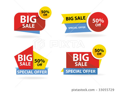 Colorful shopping sale banner template, discount 33055729