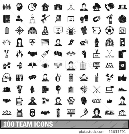 100 team icons set, simple style - Stock Illustration [33055791] - PIXTA