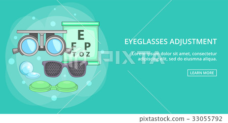 Eyeglasses banner horizontal, cartoon style Eyeglasses banner horizontal, cartoon style 33055792