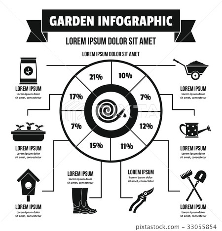 Garden infographic concept, simple style 33055854