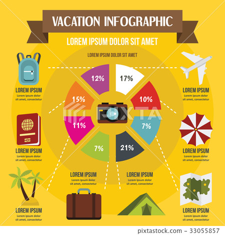 Vacation infographic concept, flat style Vacation infographic concept, flat style 33055857