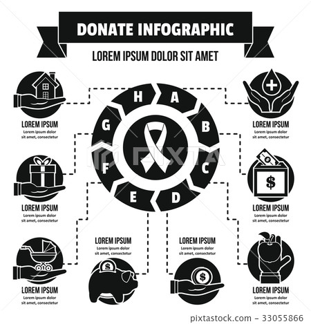 Donate infographic concept, simple style 33055866