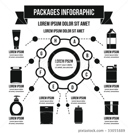 Packages infographic concept, simple style 33055889