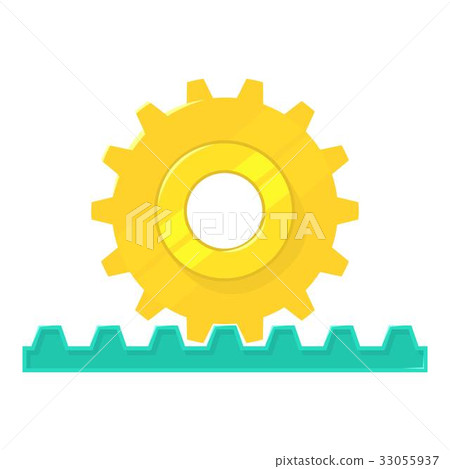 Rack pinion icon, cartoon style 33055937