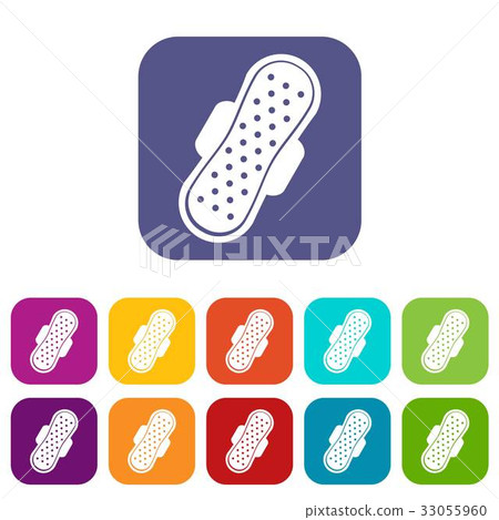 Sanitary napkin icons set flat - Stock Illustration [33055960] - PIXTA