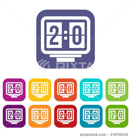 Soccer scoreboard icons set flat Soccer scoreboard icons set flat 33056030
