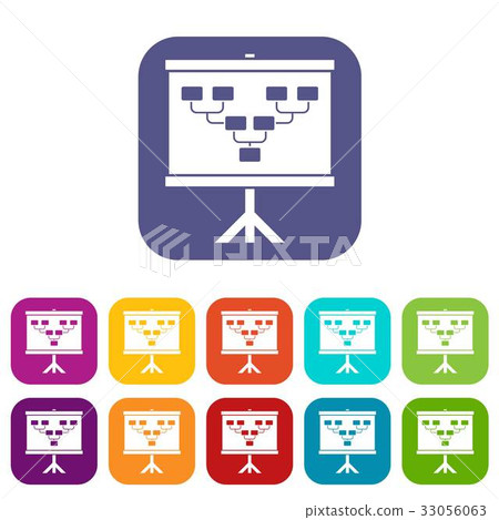 Soccer or football field scheme icons set flat Soccer or football field scheme icons set flat 33056063