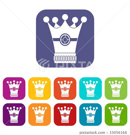 Medieval crown icons set flat - Stock Illustration [33056168] - PIXTA