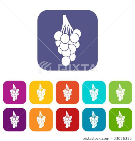 Grapes icons set flat 33056353