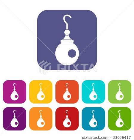 Earring icons set flat 33056417