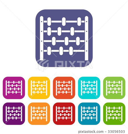 Children abacus icons set flat Children abacus icons set flat 33056503