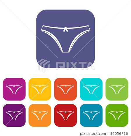 Panties icons set flat 33056716