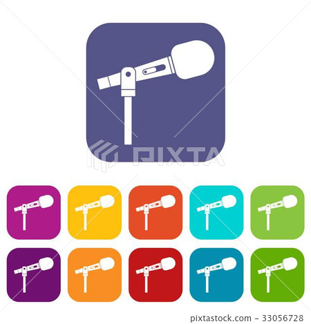 Microphone icons set flat 33056728