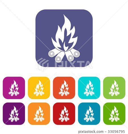 Bonfire icons set flat - Stock Illustration [33056795] - PIXTA