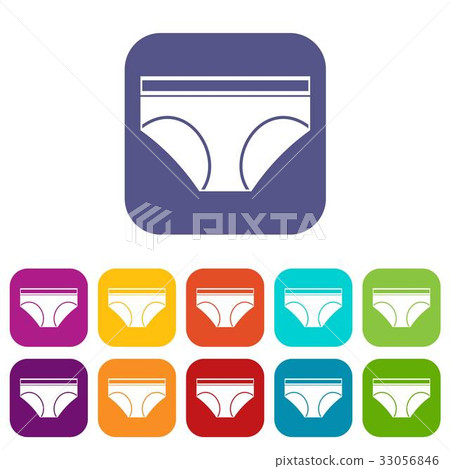 Woman underwear panties icons set flat 33056846
