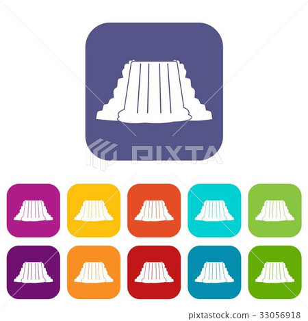 Niagara Falls icons set flat Niagara Falls icons set flat 33056918