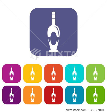 holiday bottle icons set flat holiday bottle icons set flat 33057001