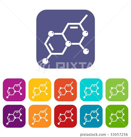 Crystal lattice icons set flat Crystal lattice icons set flat 33057256