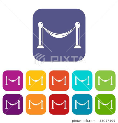 Barrier icons set flat Barrier icons set flat 33057395