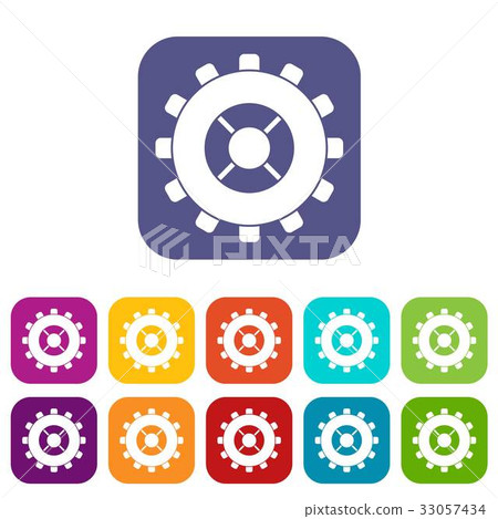 Gear icons set flat 33057434