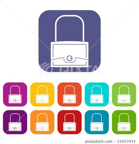 Little bag icons set flat 33057435