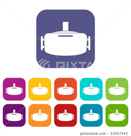 Vr device icons set flat Vr device icons set flat 33057445