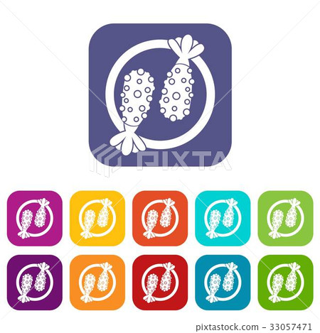 Asian food icons set flat 33057471