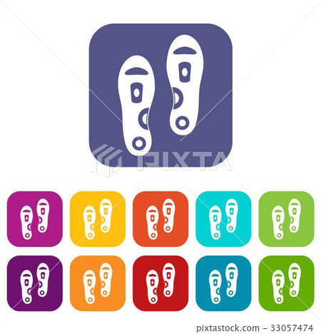 Orthopedic insoles icons set flat Orthopedic insoles icons set flat 33057474